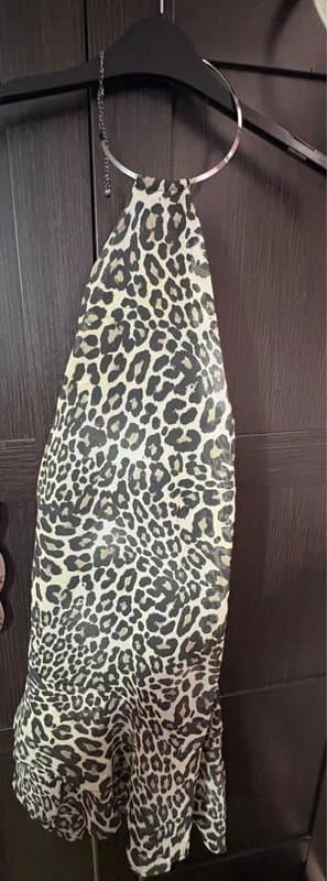 Bershka Bershka sheer fabric leopard print dress size s