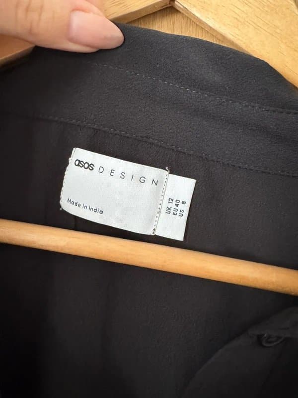 ASOS Design ASOS Black Pleat Detail Blouse 12
