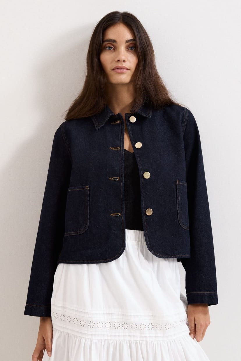 Phase Eight Phase Eight Women's Indira Button Front Denim Jacket in Dark Navy - 1
