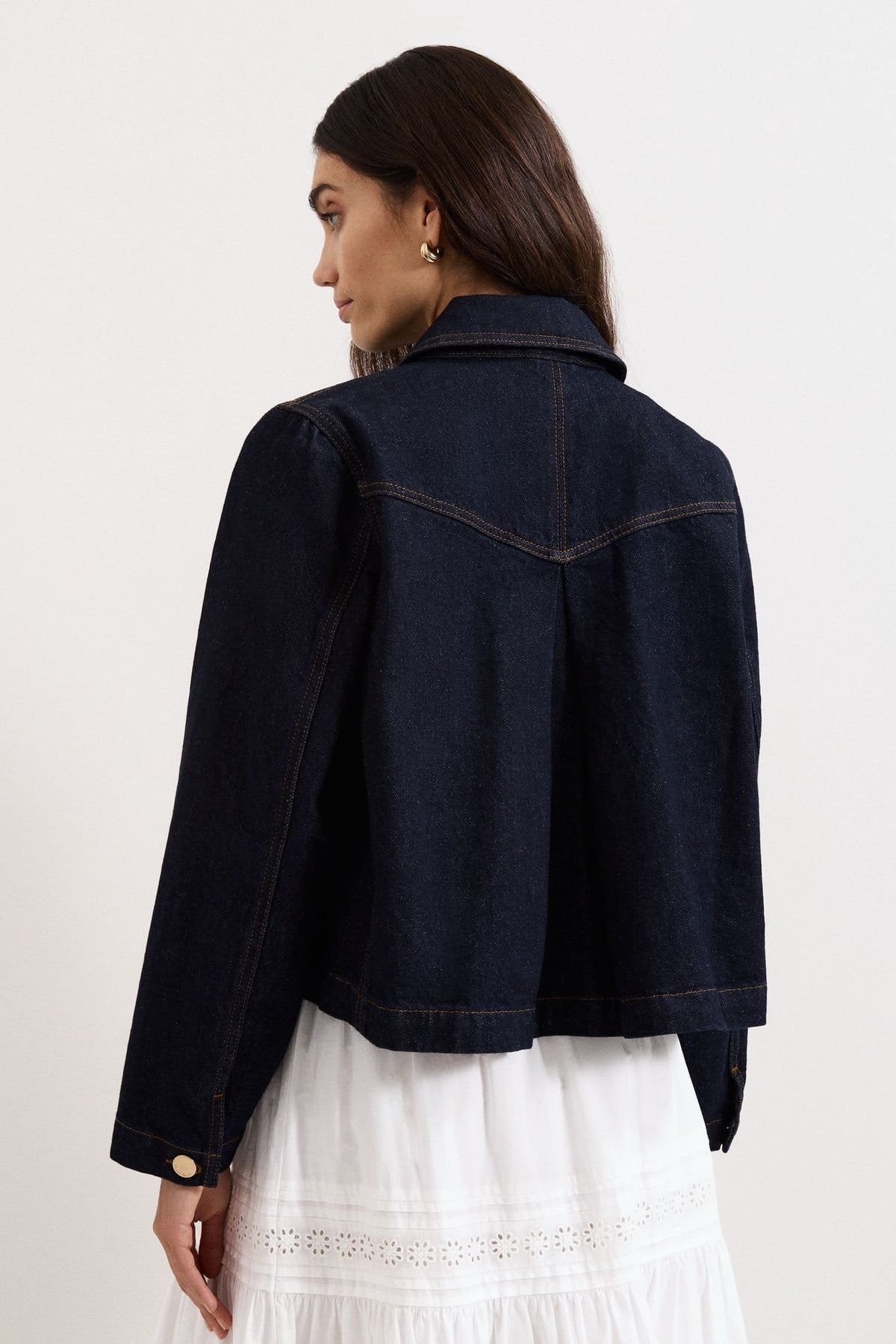 Phase Eight Phase Eight Women's Indira Button Front Denim Jacket in Dark Navy - 4