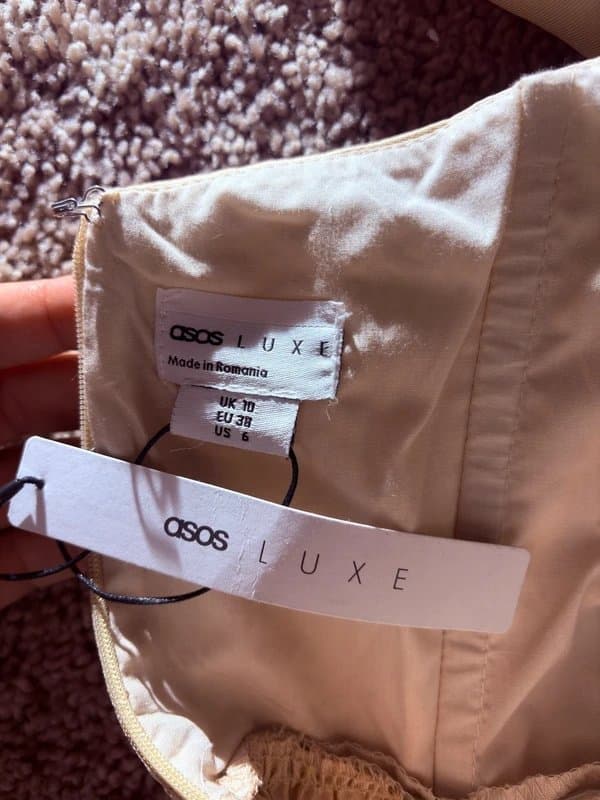 ASOS ASOS Luxe Gold Mini Dress Size S (US 6)