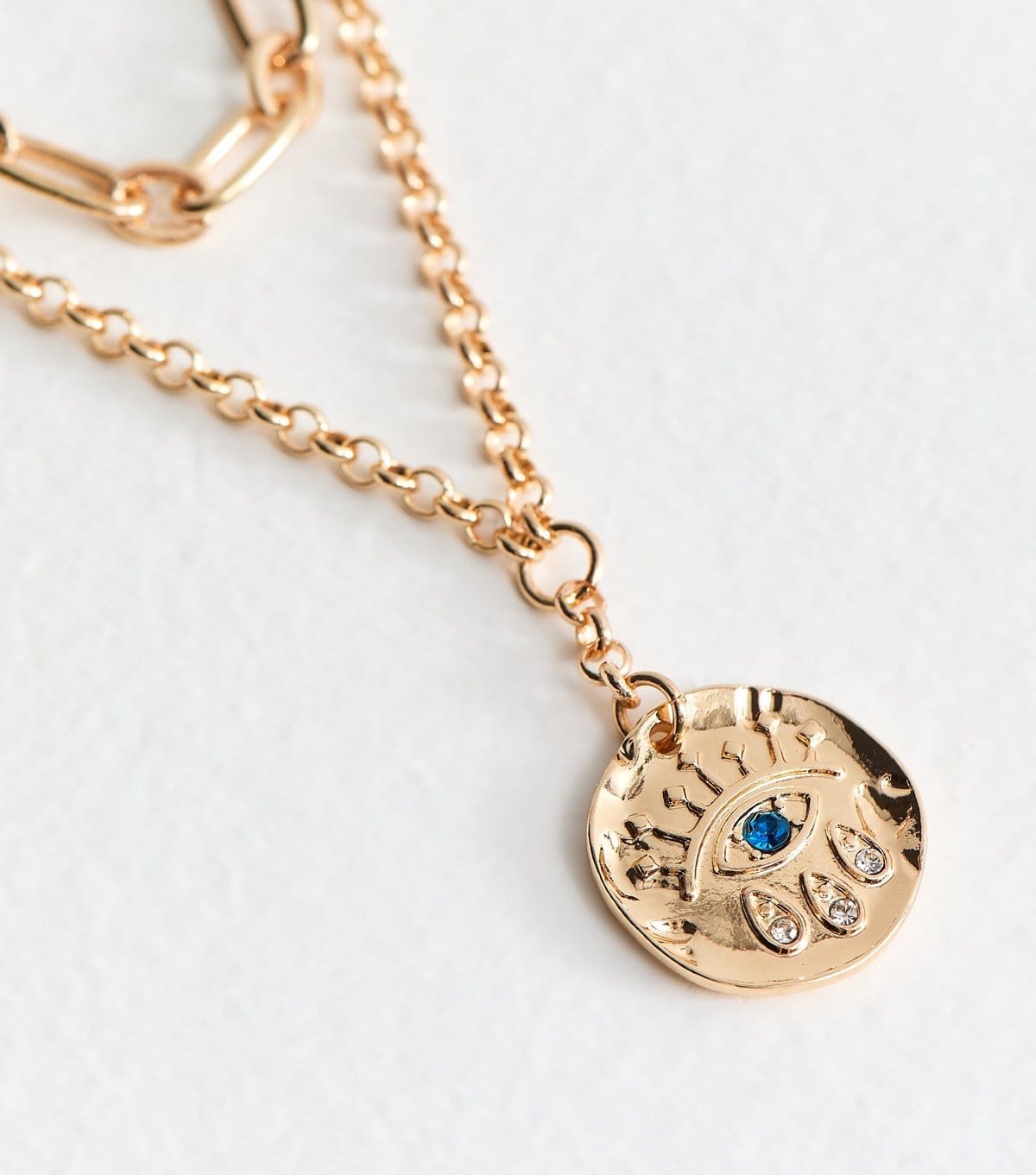 New Look 2 Layer Chain Eye Charm Necklace New Look - 4
