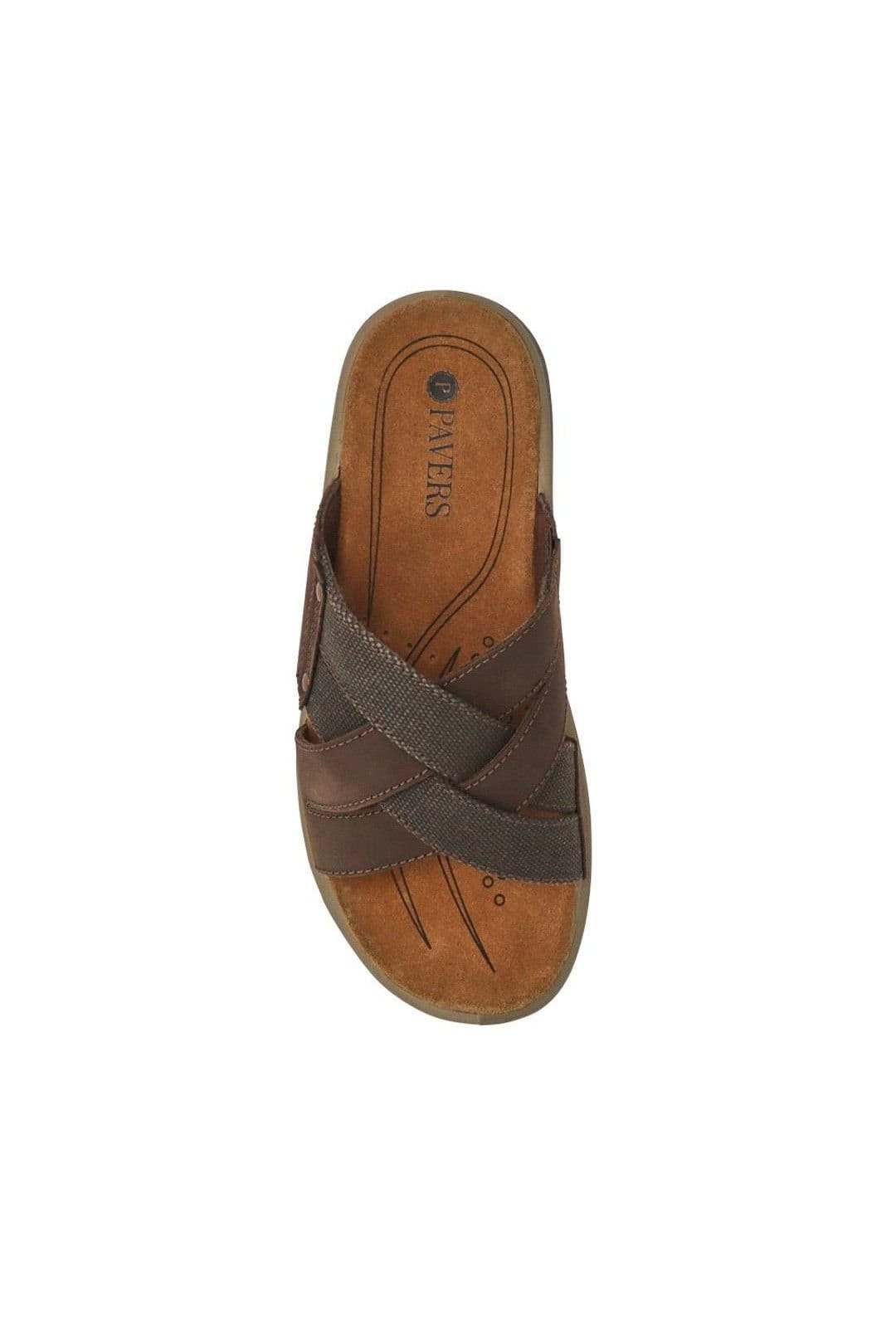 Pavers Pavers Men's Leather Mules in Brown - 4