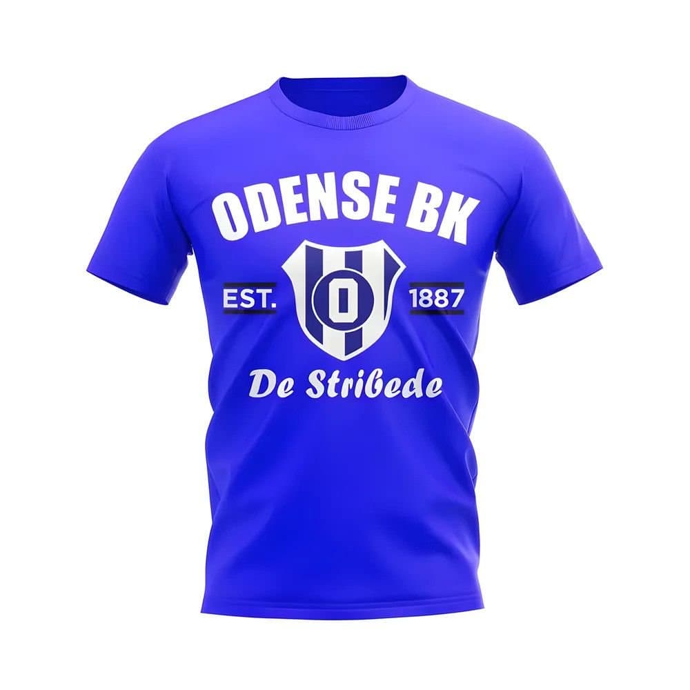 Odense Odense Men's Personalised Established Football T-Shirt Royal in Blue