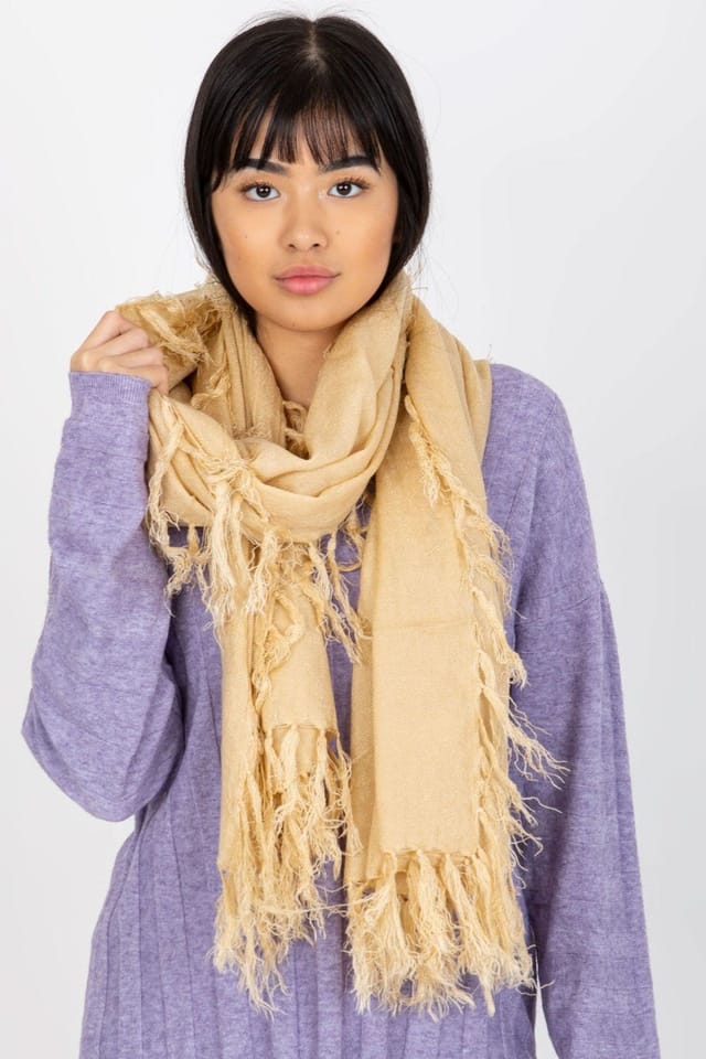 Love Lace Love Lace Women's Warm Tassel Shawl Scarf for Everyday Styling Beige Soft Wrap - 2