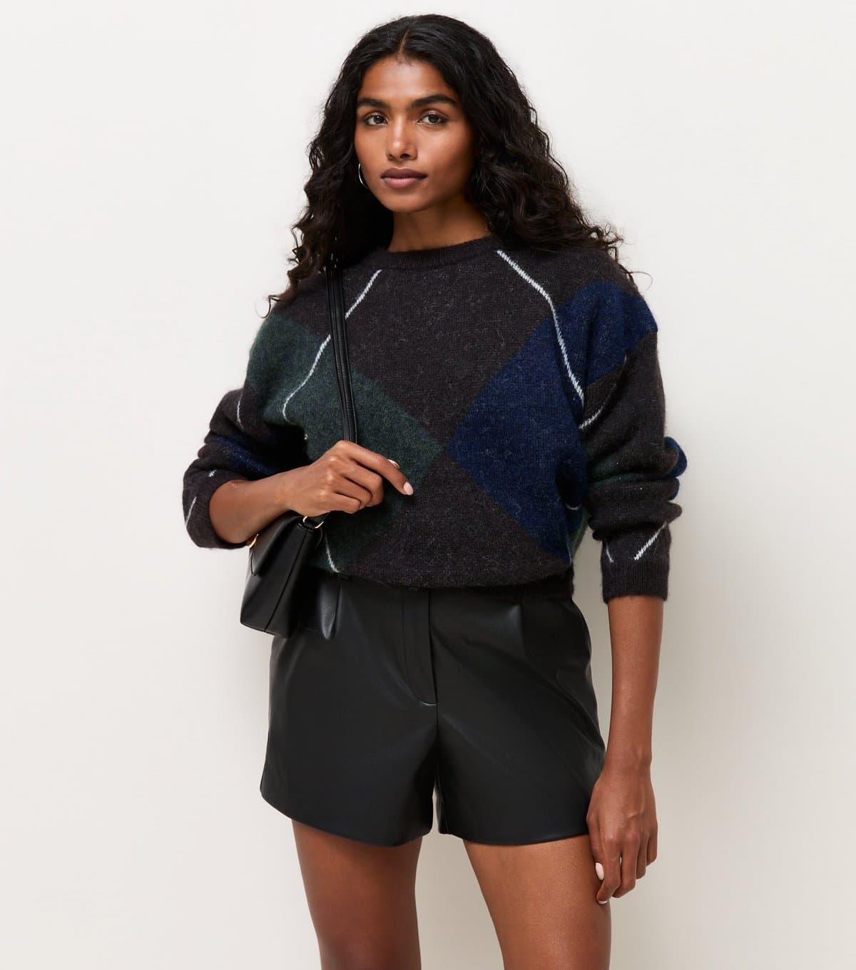 New Look Women's Petite Black Faux Leather Shorts New Look
