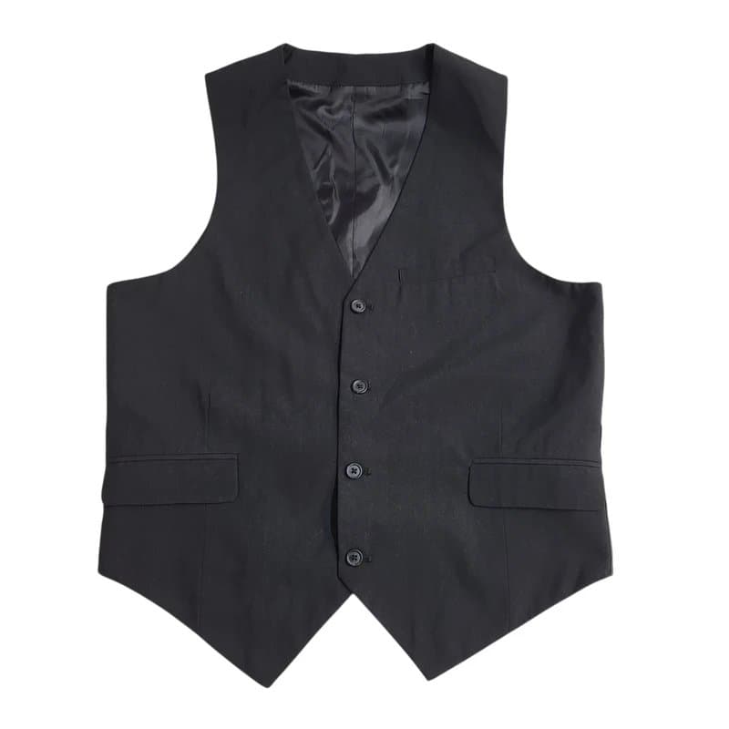 ASOS Asos Waistcoat Dark Grey 3 Pocket Smart Formal Men's M 40"