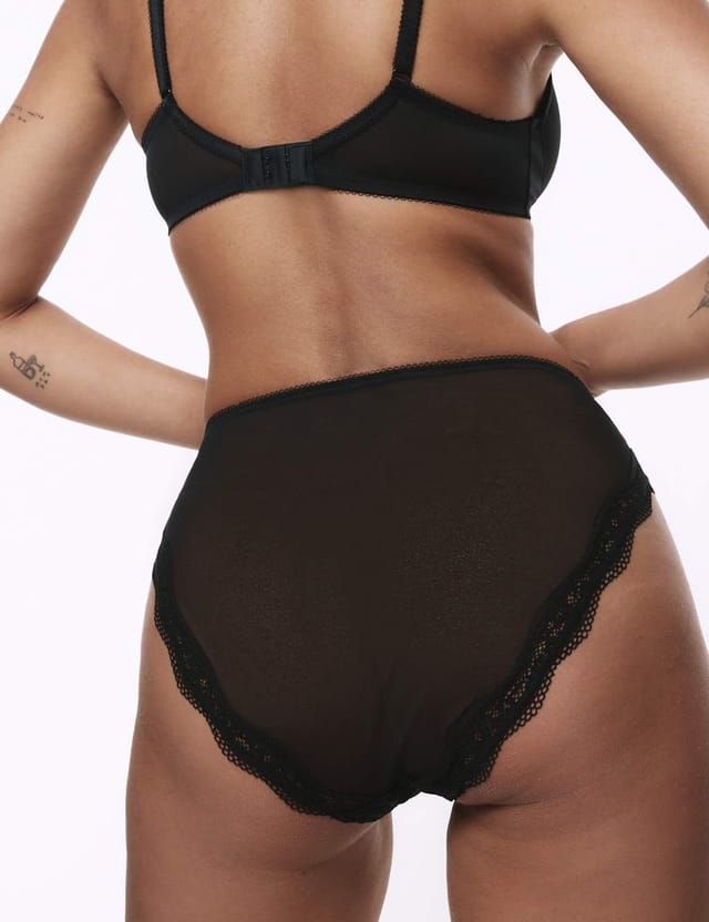 Marks & Spencer M&S 3pk Jasmine Lace High Waisted High Leg Knickers Black - 3