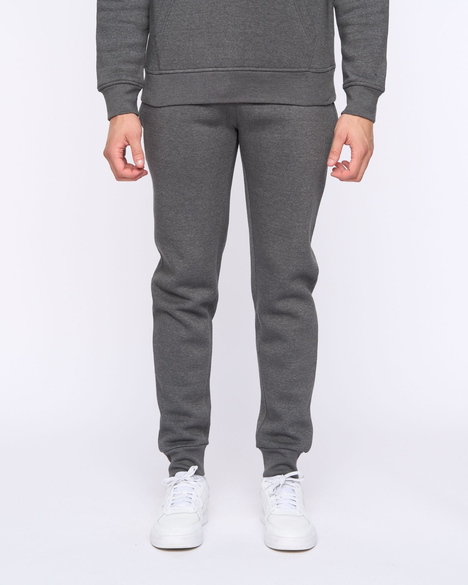 Duck&Cover Duck&Cover Merchell Men's Premium Cotton-Rich Hoodie & Cuffed Jogger Two-Piece Set in Charcoal - 4