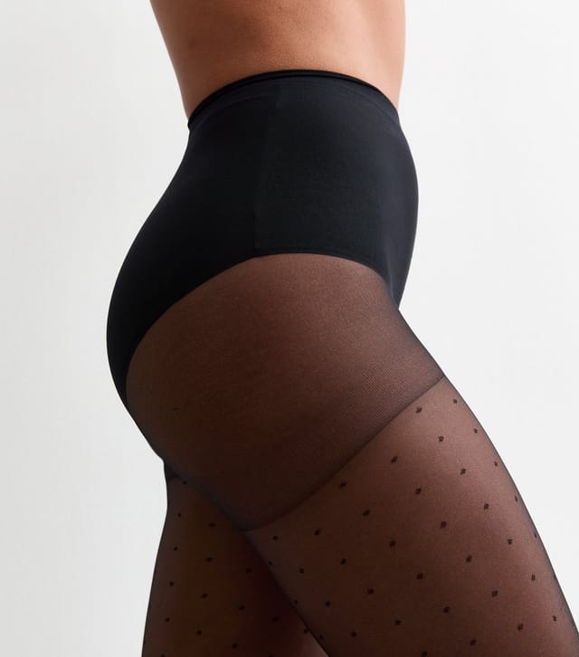 New Look Black Polka Dot Tights New Look - 2