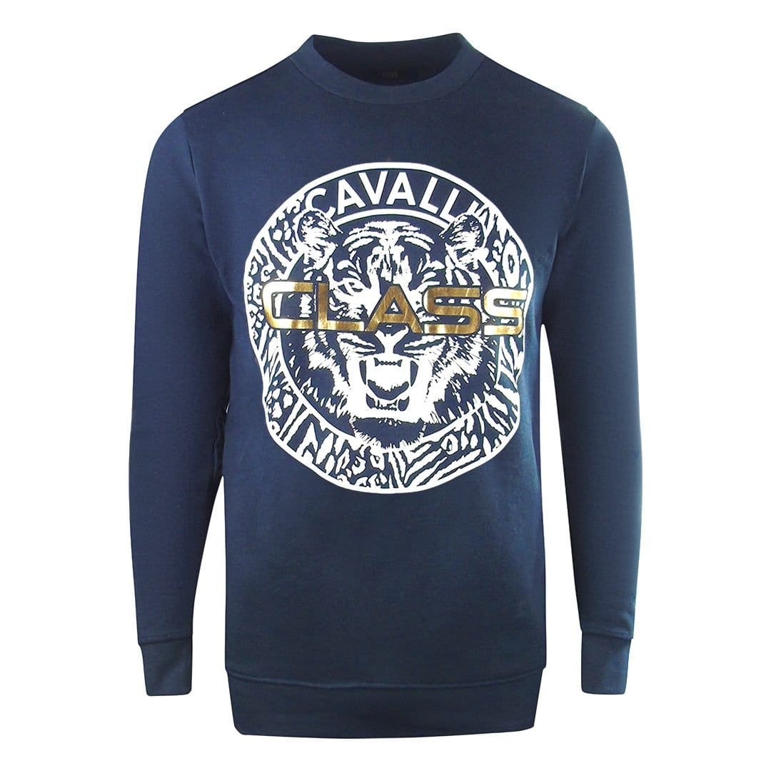 Cavalli Class Navy Blue Sweatshirt