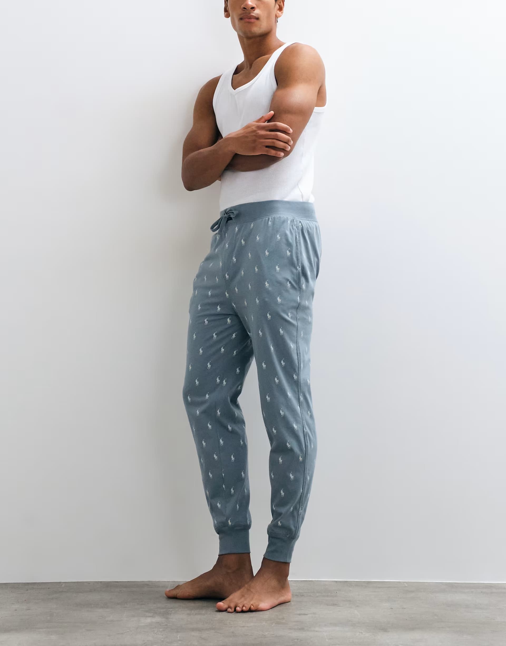 ASOS Polo Ralph Lauren lounge trousers with all over logo in grey