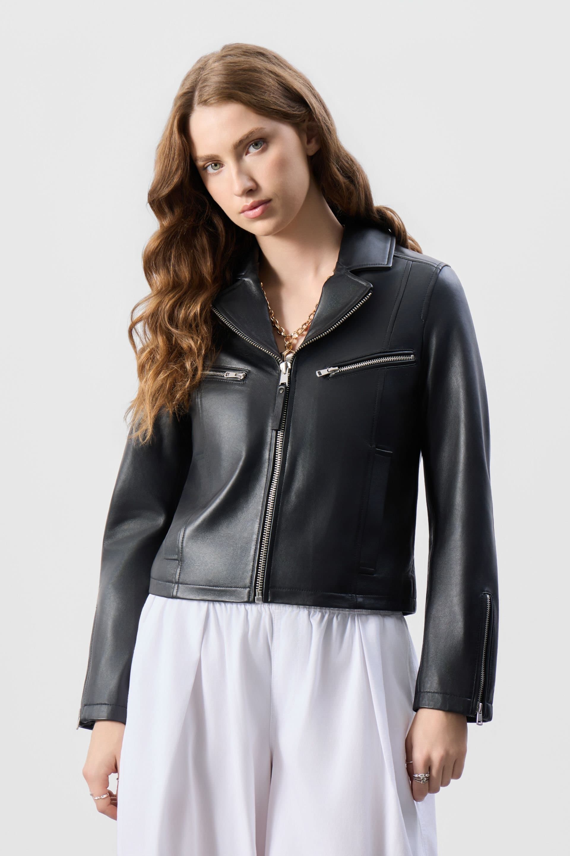 Bolongaro Trevor Bolongaro Trevor Women's Real Leather Helena Biker Jacket In Black