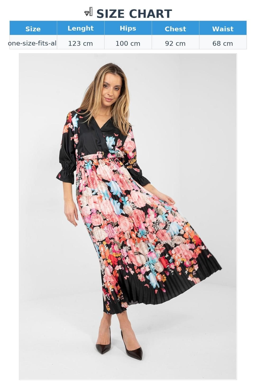 Love Lace Love Lace Women's Floral Wrap Maxi Dress with Ruffle Sleeves in Black - 4