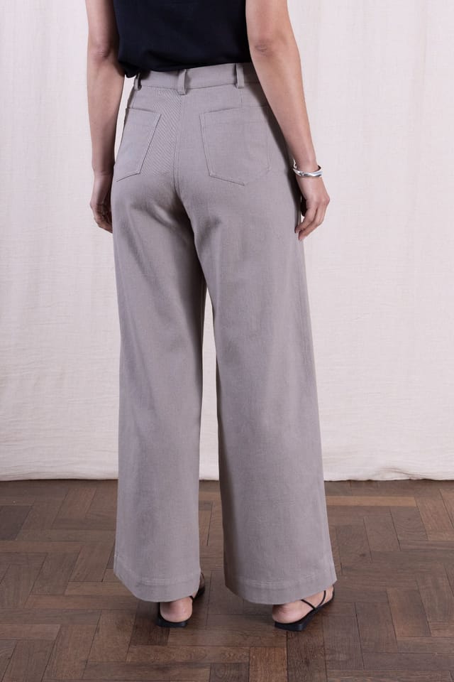 Nomads Clothing Nomads Clothing Women's Women Cotton Drill Wide Leg Trousers in Stone - 3