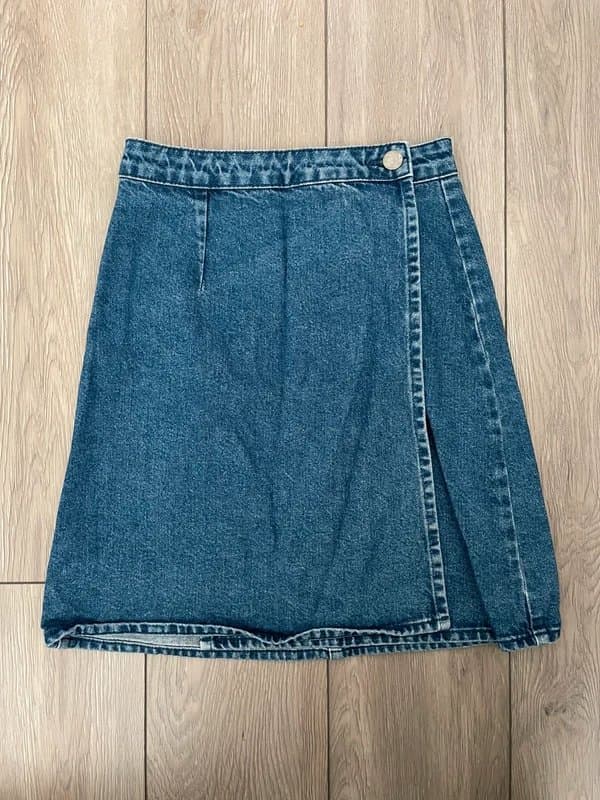 ASOS ASOS Blue Denim Aline Mini Skirt Size S 8