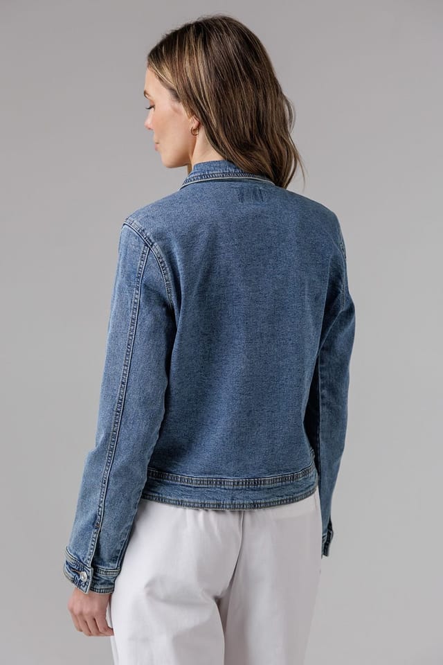French Connection French Connection Women's Cotton Blend Slim Fit Denim Jacket in Blue - 2