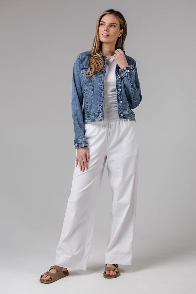 French Connection French Connection Women's Cotton Blend Slim Fit Denim Jacket in Blue - 3