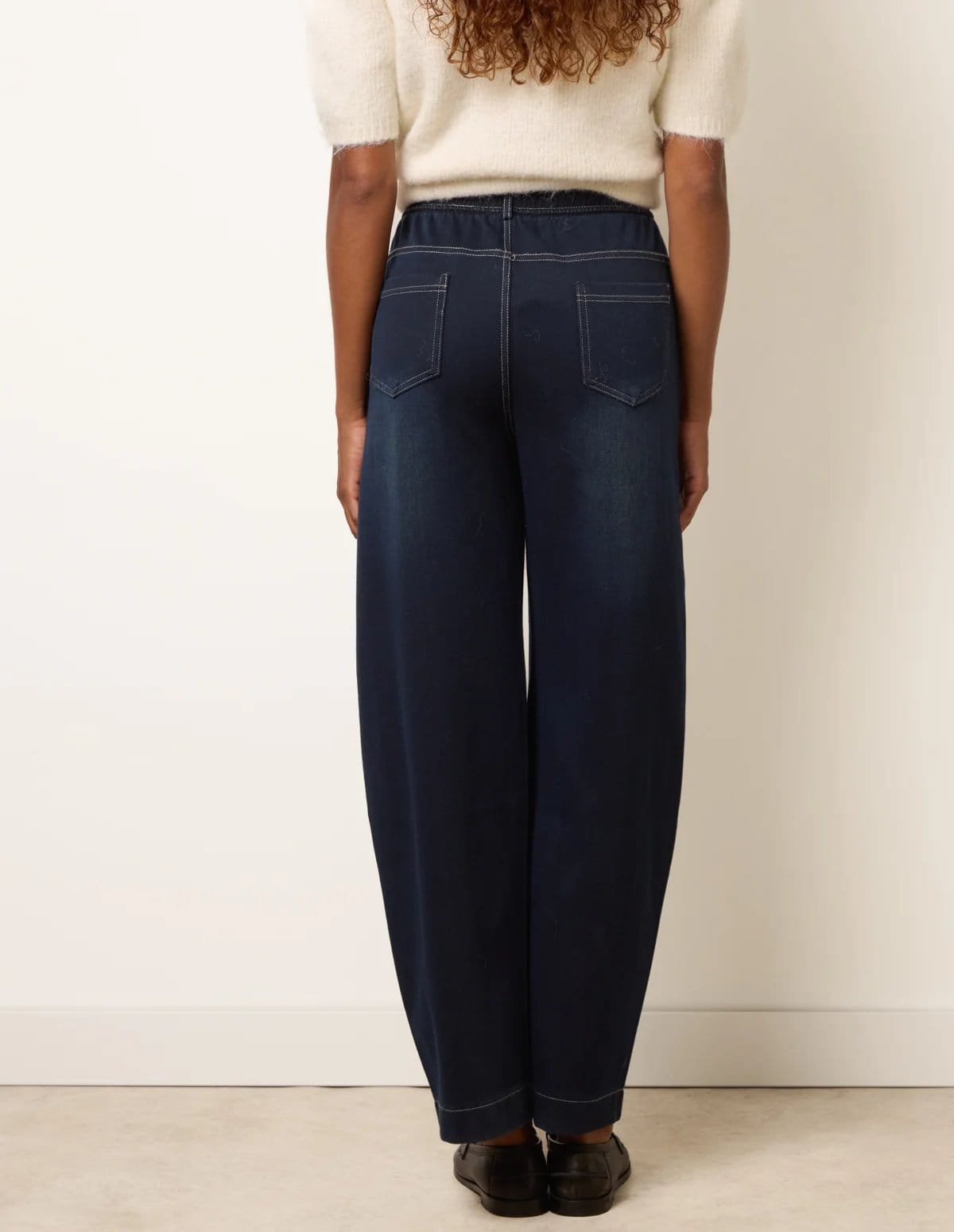 Blue Vanilla Stitch Barrel Leg Jeans - 4