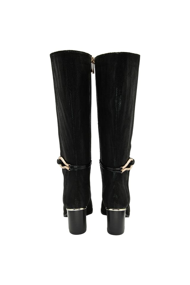 Lotus Lotus Women's 'Wynter' Textile Knee-High Boots in Black - 3