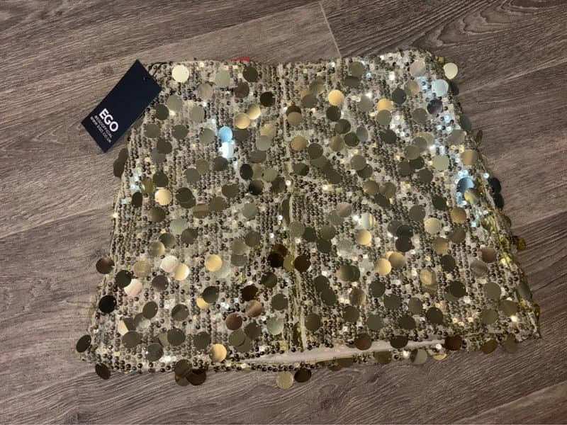 EGO Ego gold sequin skirt size 12