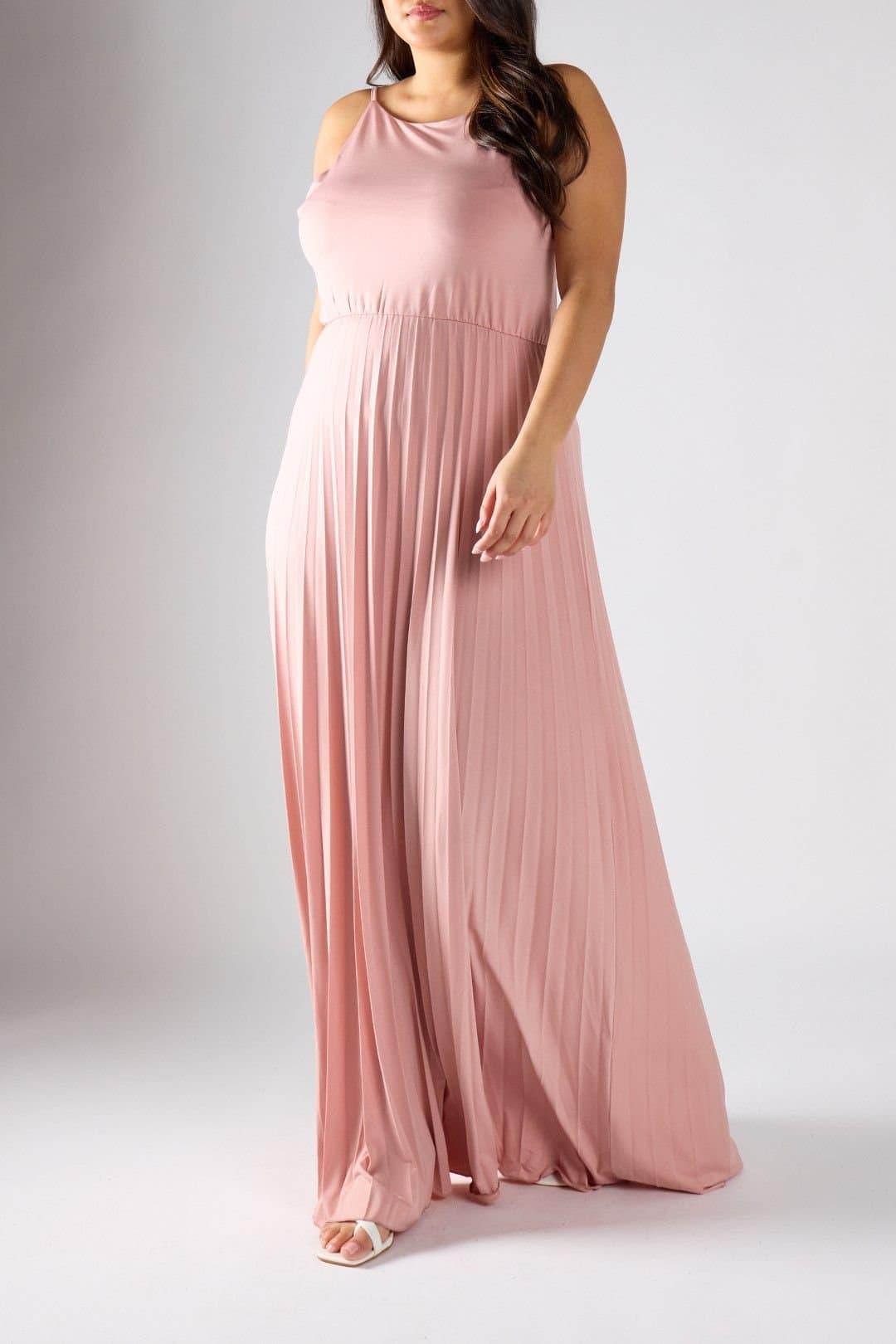 Shnoo Shnoo Women's Pleated Maxi Dress in Pink