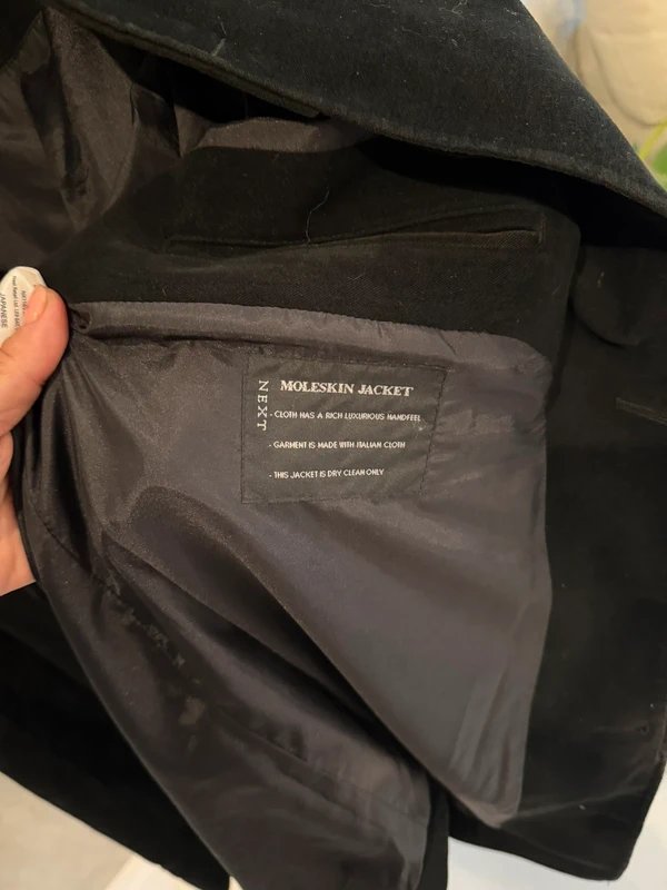 Next NEXT Black Moleskin Jacket – Size M - 1