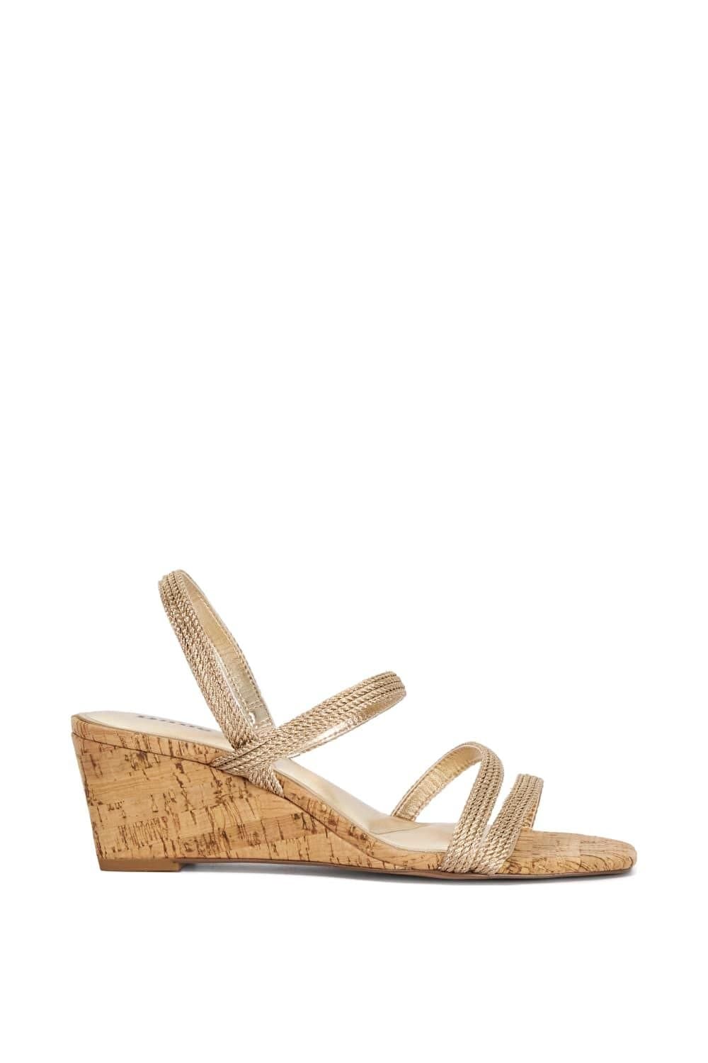 Dune London Dune London Gold Metallic Cork Wedges