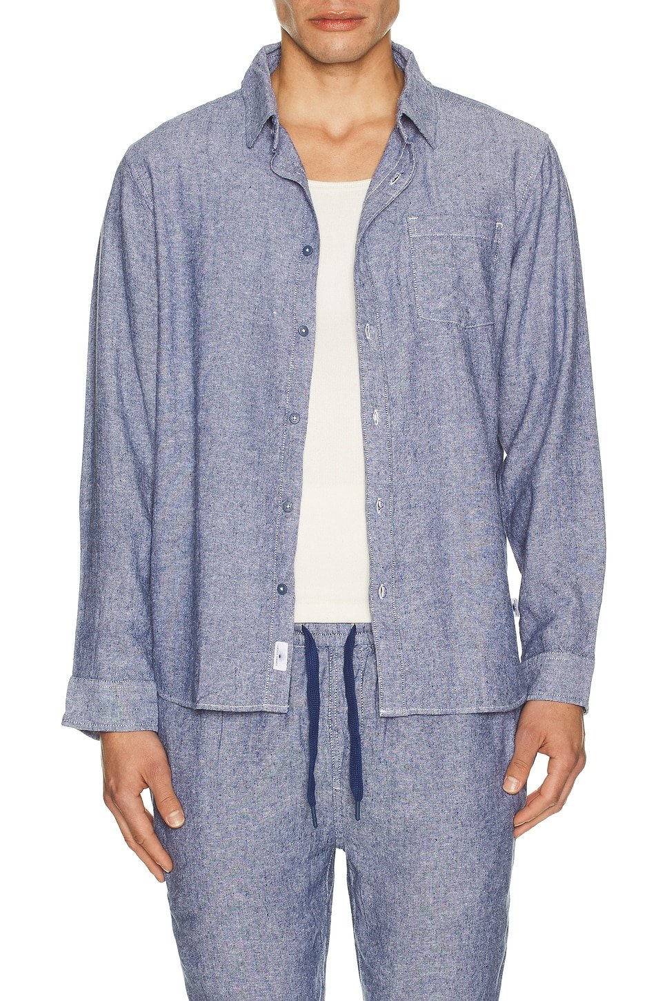 revolve Long Sleeve Linen Button Down Shirt - 1