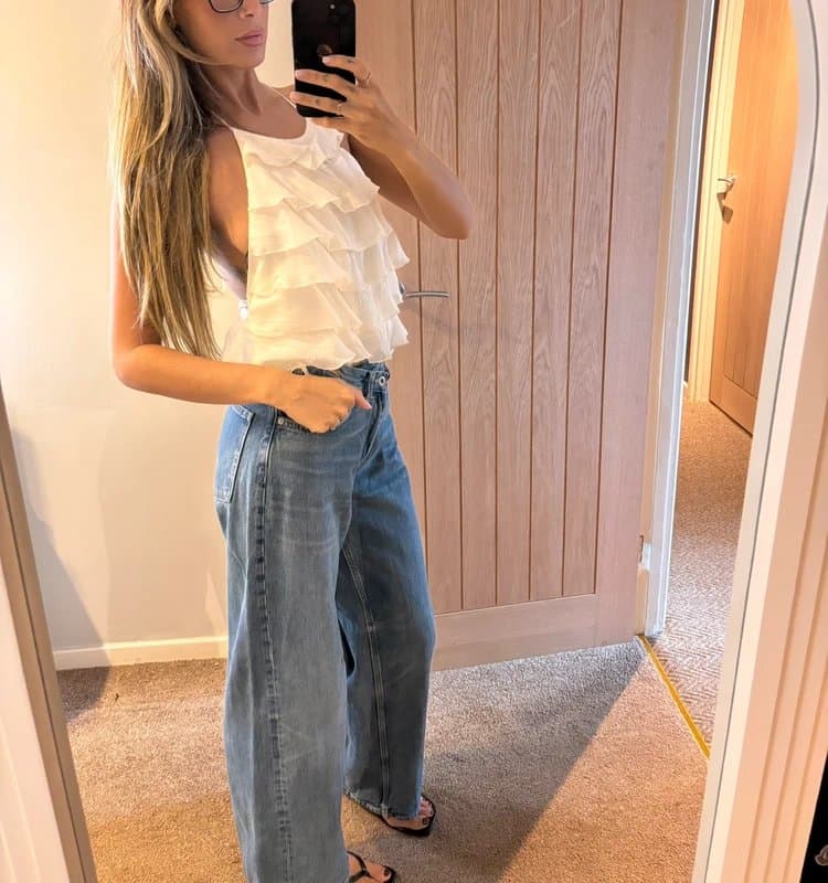 Zara Zara white ruffle top