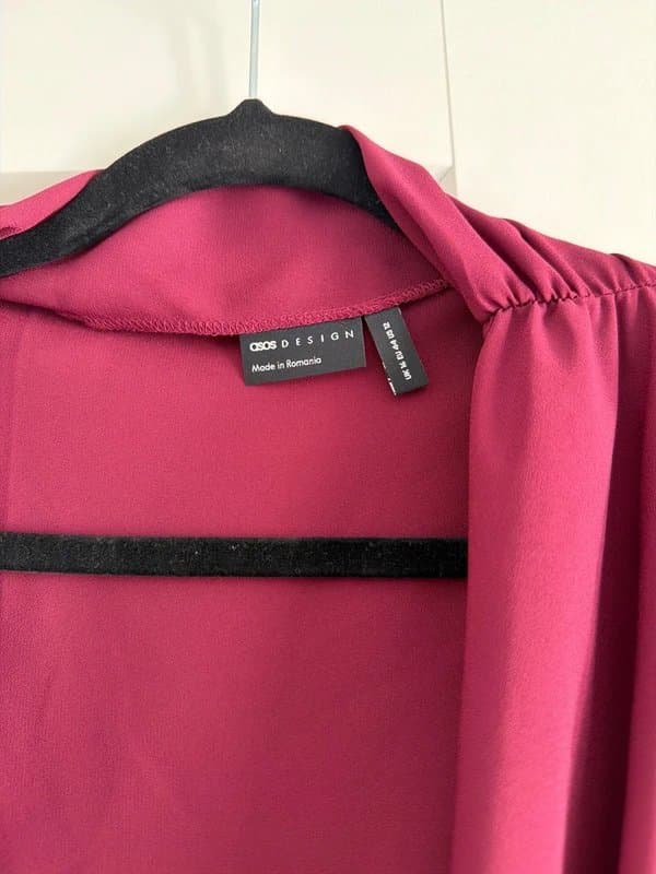 ASOS ASOS burgundy chiffon cowl top blouse size 16