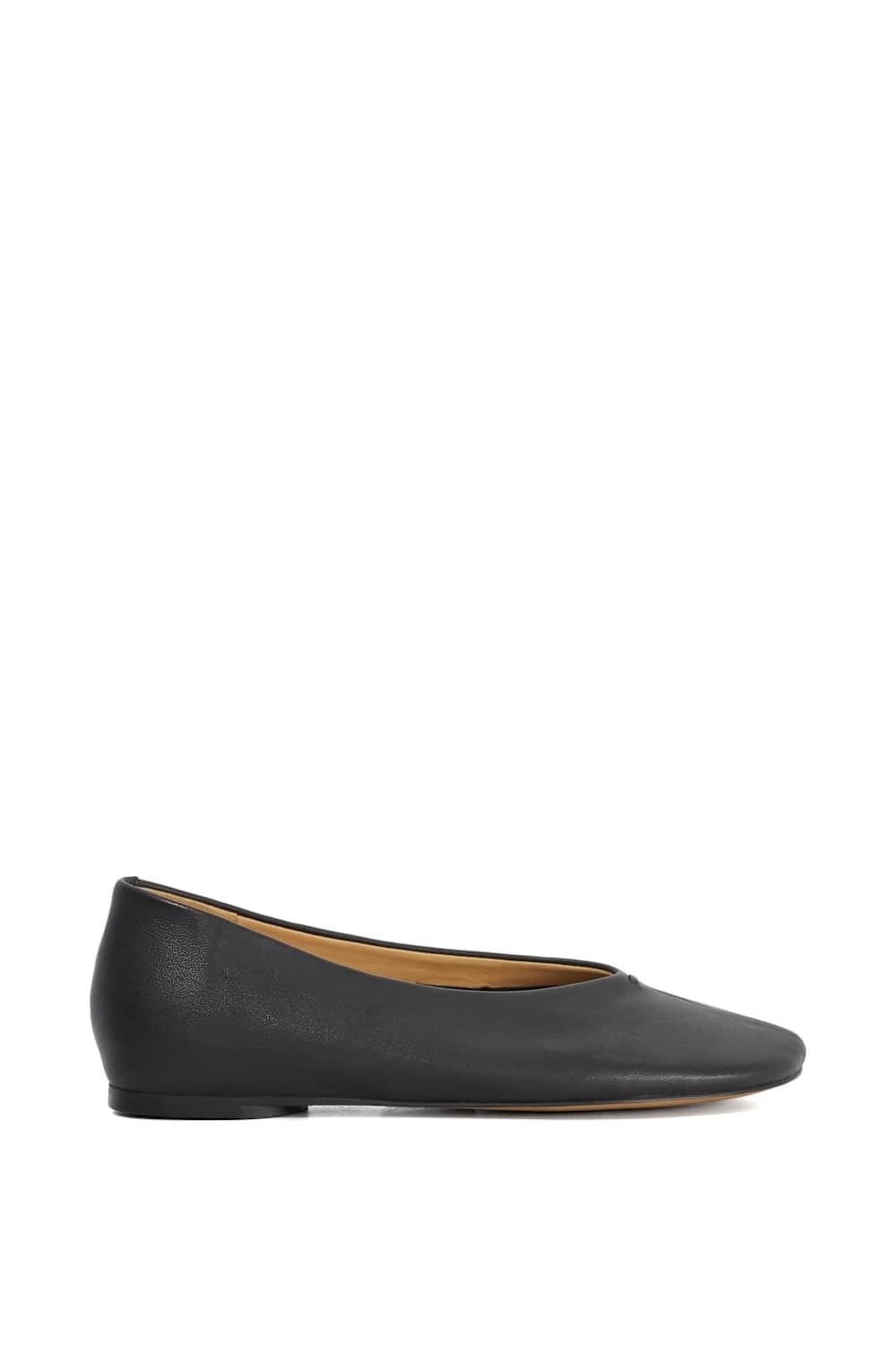 Dune London Dune London Black Leather Ballet Pumps