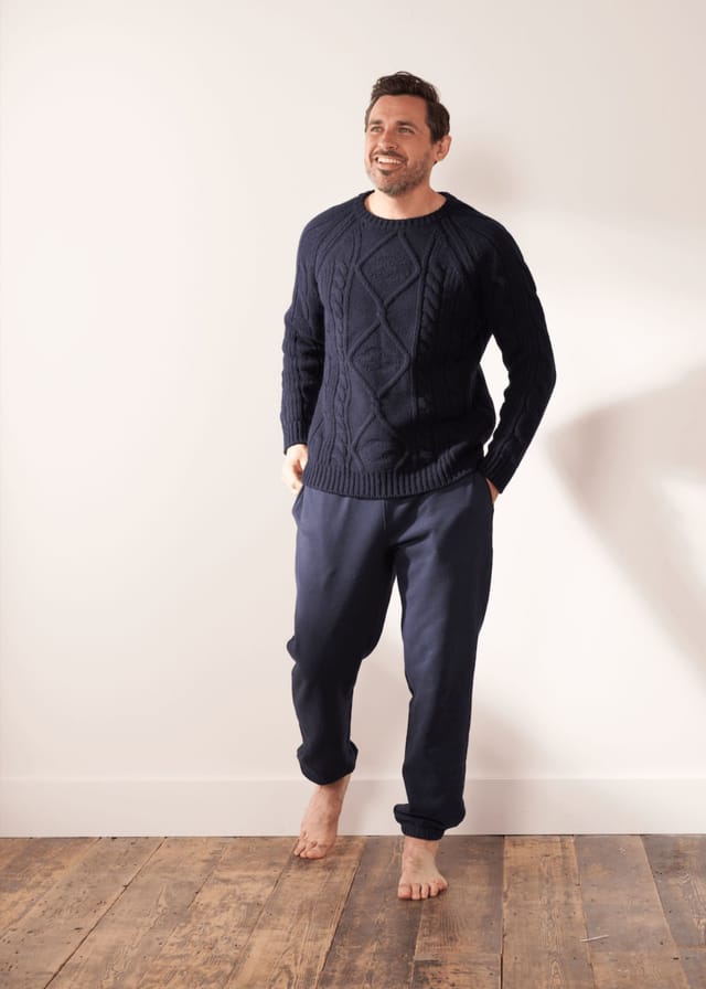 Truly Truly Men's Mayfair Midnight Fishermans Jumper - 2