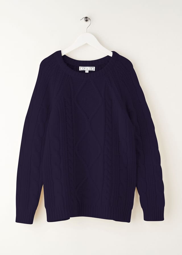 Truly Truly Men's Mayfair Midnight Fishermans Jumper - 3