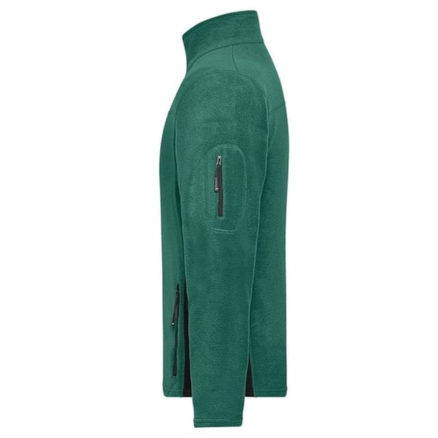 James and Nicholson James and Nicholson Men's Strong Work Fleece Jacket in Dark Green - 3