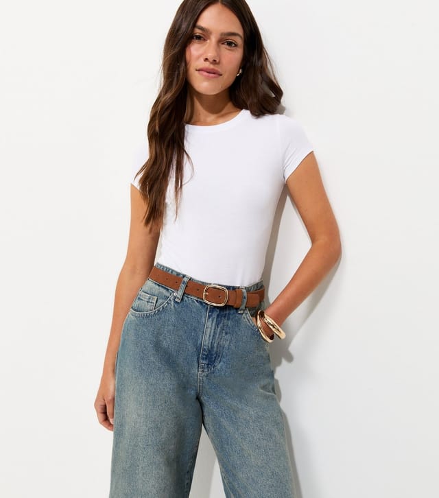 New Look Women's Petite White Cotton Rich Crew Neck Bodysuit New Look - 2