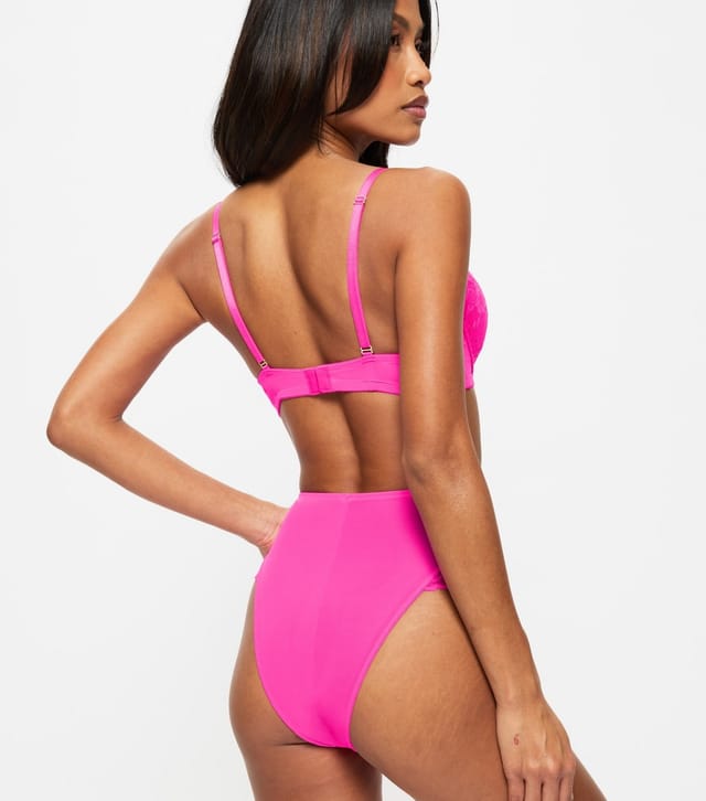 Ann Summers Women's Bright Pink Sexy Lace Boost Bra Ann Summers New Look - 3