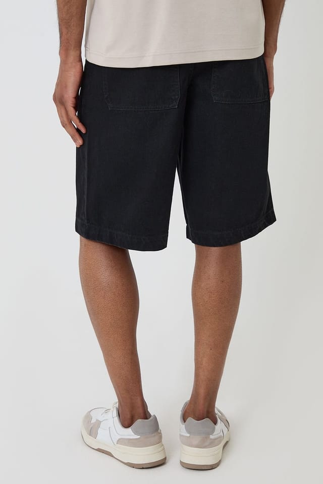 Threadbare Threadbare Men's Baggy Fit Denim Shorts in Black - 2