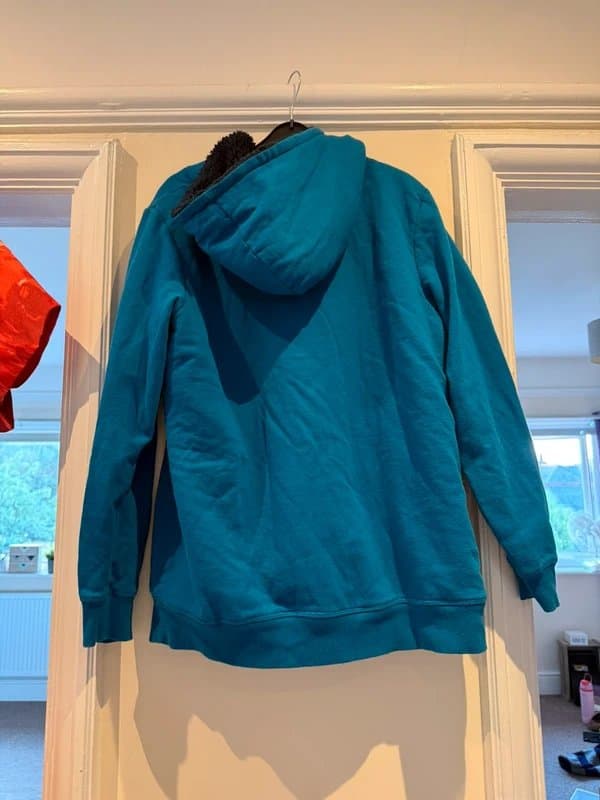 crane Blue fur lined hoodie