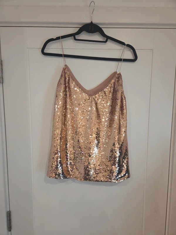 ASOS Sequin rose gold top
