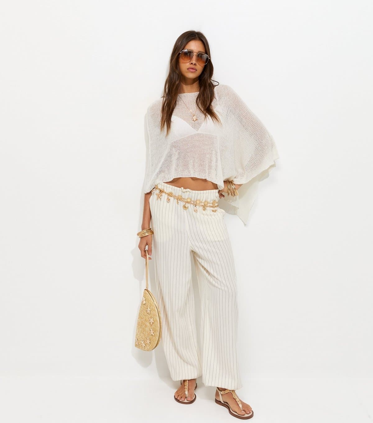 New Look New Look White Knitted Poncho