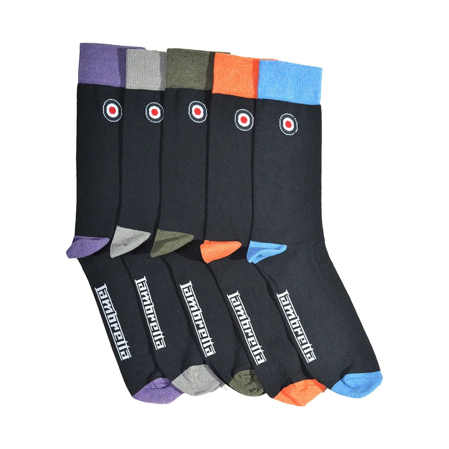Lambretta Lambretta Men's Contrast Socks (Pack of 5) in Mid Navy