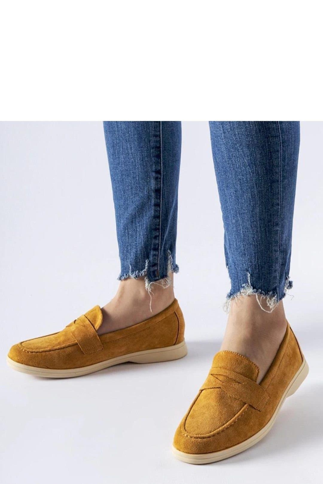 Love Lace Love Lace Women's Elegant Suede Slip On Loafers with Flexible Durable Sole in Mustard