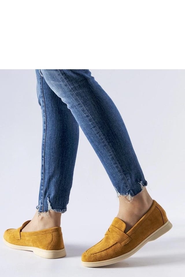 Love Lace Love Lace Women's Elegant Suede Slip On Loafers with Flexible Durable Sole in Mustard - 3