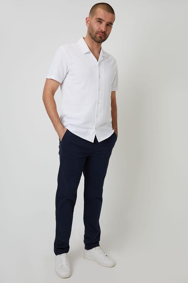 Threadbare Threadbare Men's Cotton Elasticated Waist Chino Trousers in Navy - 3