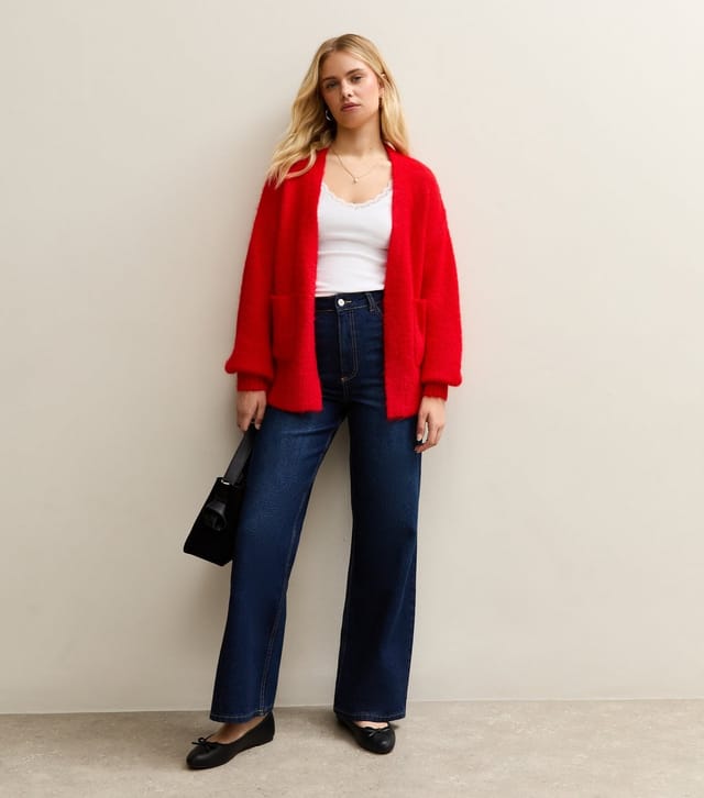 Sunshine Soul Women's Bright Red Open Front Cardigan Sunshine Soul New Look - 3