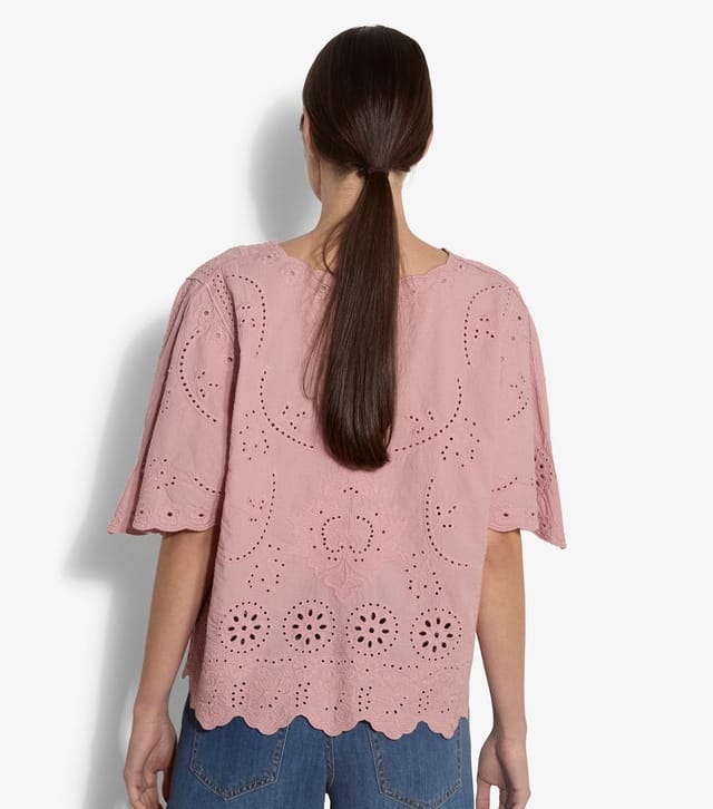 Apricot Women's Pink Embroidered V-Neck Top Apricot New Look - 3