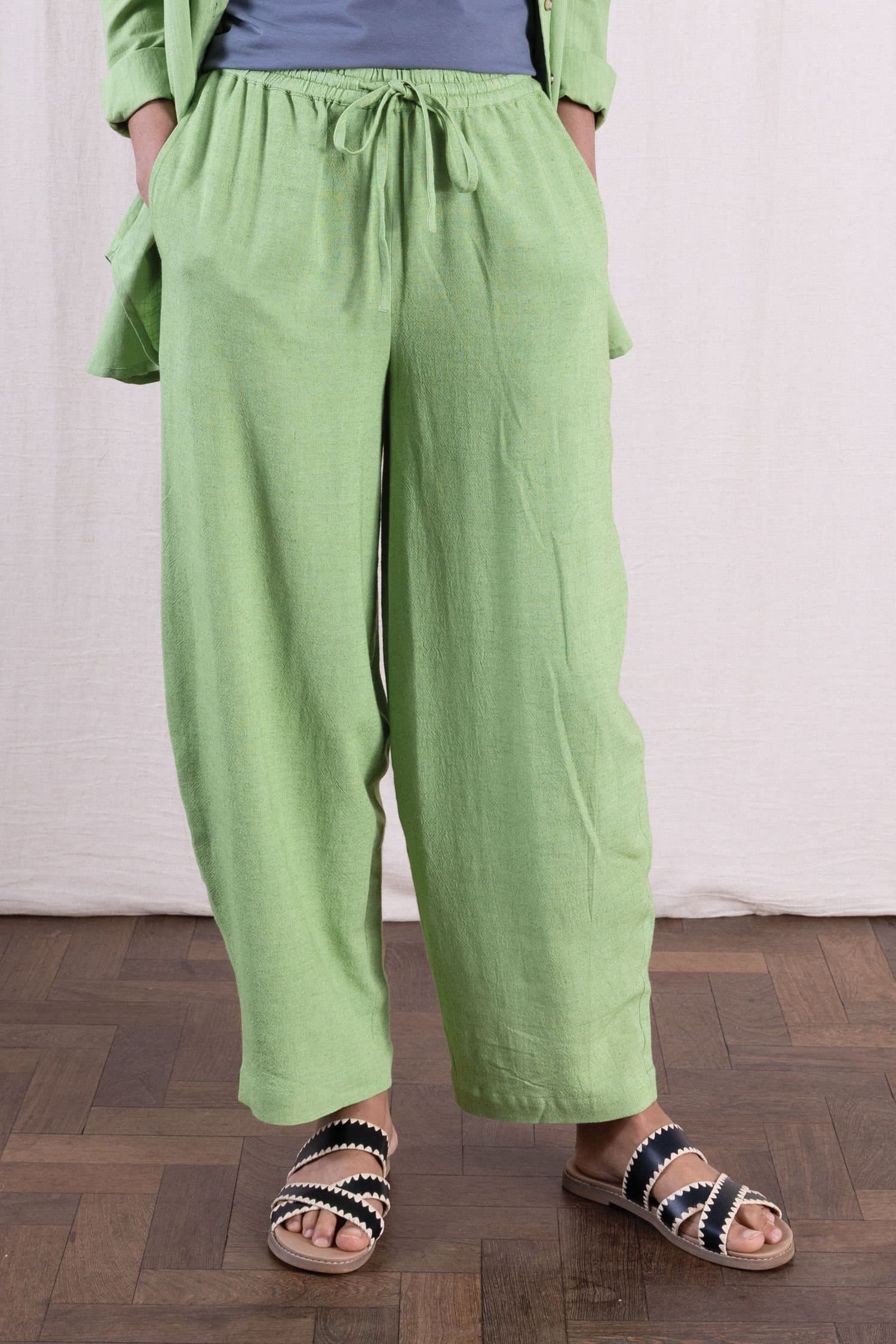 Nomads Clothing Nomads Clothing Women's Women Cotton Bubble Trousers in Light Green