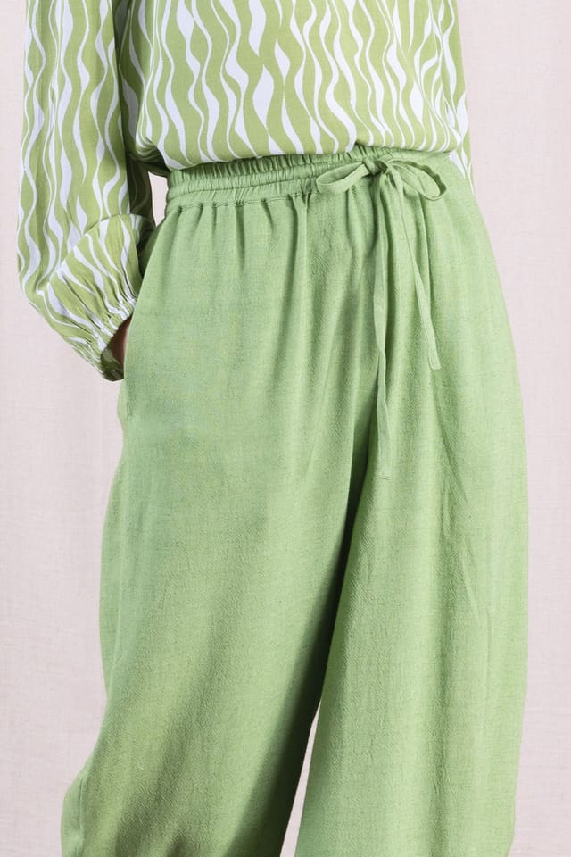 Nomads Clothing Nomads Clothing Women's Women Cotton Bubble Trousers in Light Green - 3