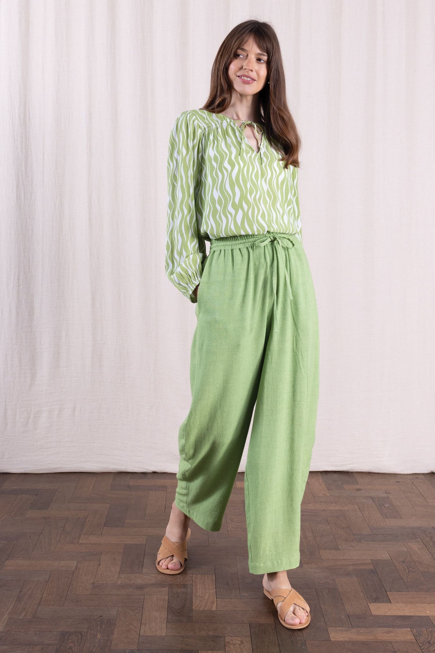 Nomads Clothing Nomads Clothing Women's Women Cotton Bubble Trousers in Light Green - 4